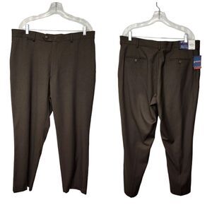 Stafford Classic Fit Straight Leg Men's Dress Pants Coffee Brown Size 38Wx 30in